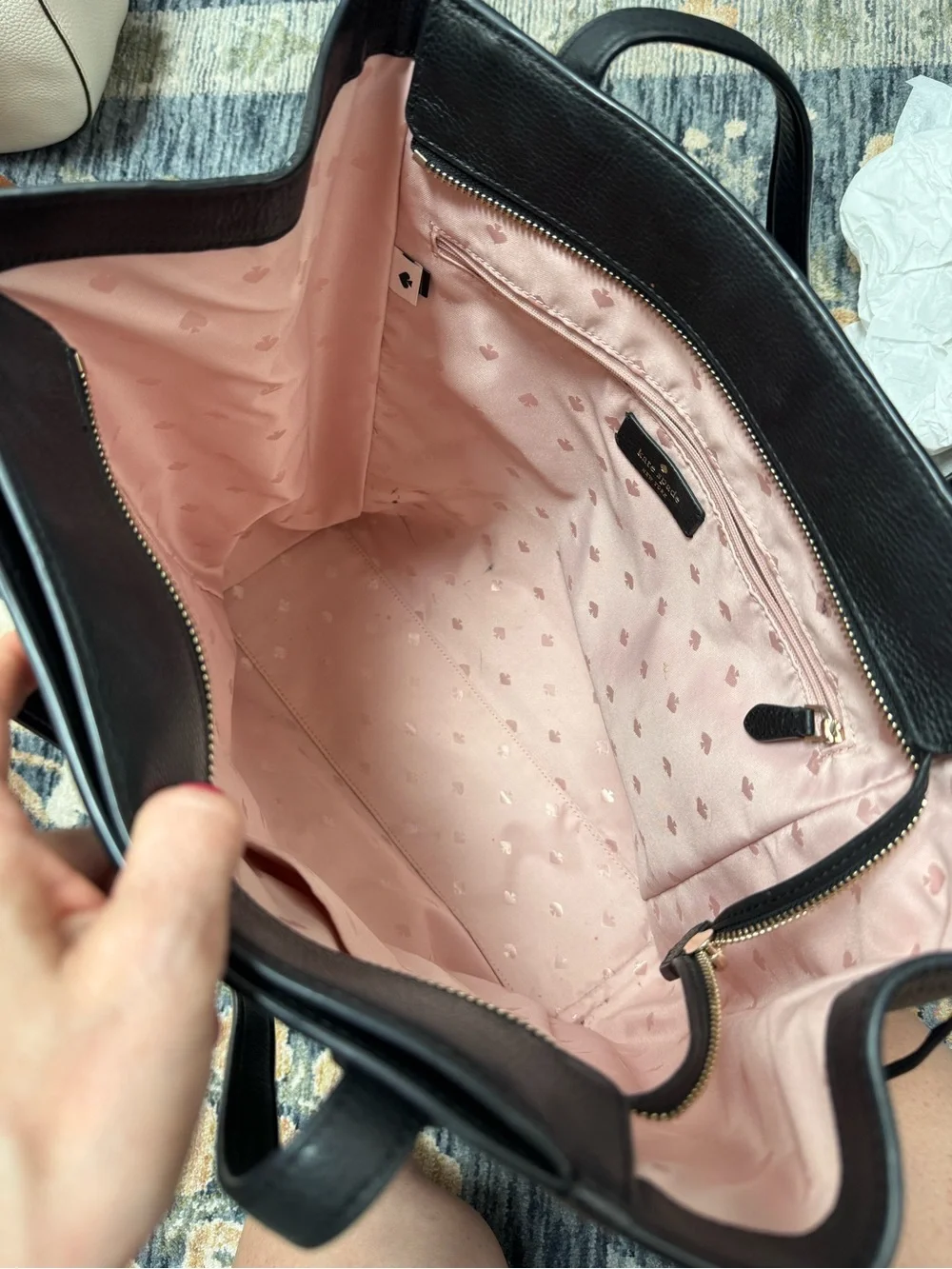 kate spade Black Pebbled Leather Tote